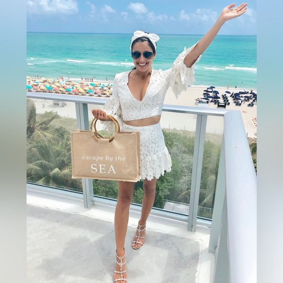 Saylor two piece white crochet matching set XS BY FREE PEOPLE x REVOLVE - Picture 15 of 15